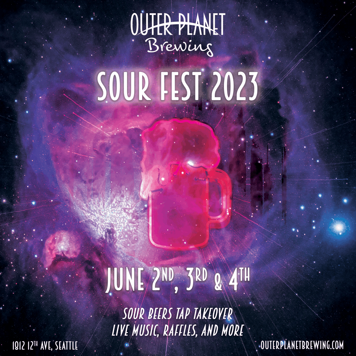 OuterPlanetBrew's tweet photo. Join us in June for a cosmic explosion of flavors as we put a collection of some of our favorite sour beers on tap! #sourbeer #fruitbeer #wabeer #drinkwabeer #capitolhillseattle #outerplanet #taptakeover https://t.co/fwJQouXA7l