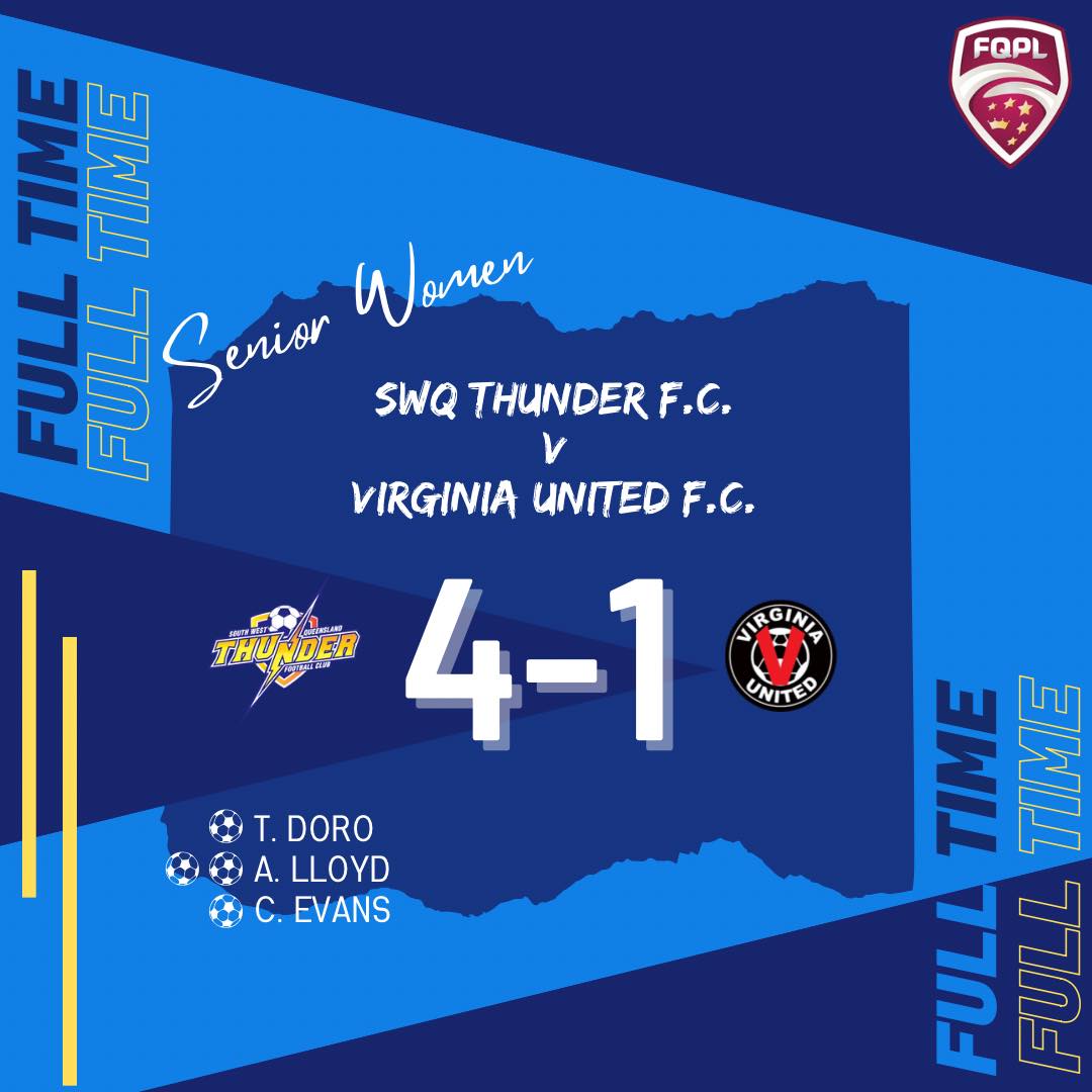 SWQ Thunder FC (@swqthunderfc) on Twitter photo Our Senior Women enjoyed a dominant win on the weekend over Virgina United. Our Senior Women enjoyed a dominant win on the weekend over Virgina United.