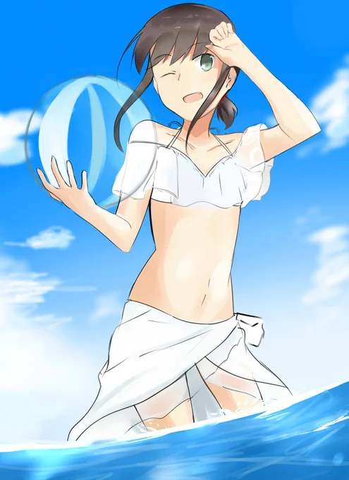 昨日の水着ブッキー 白に変えれば10周年ドレス風にしてみました