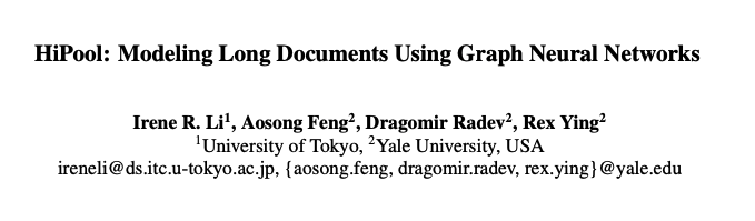 irenelizihui's tweet photo. 🎉@RexYing0923 AosongFeng @dragomir_radev  Our recent work accepted at #ACL2023, a hierarchical model for long document classification. We also standardized the benchmark with six existing ones. 
paper link: https://t.co/cobtU7Bw2Q 
code link: https://t.co/6kFjHAGqRD https://t.co/b4tcDM4cUP