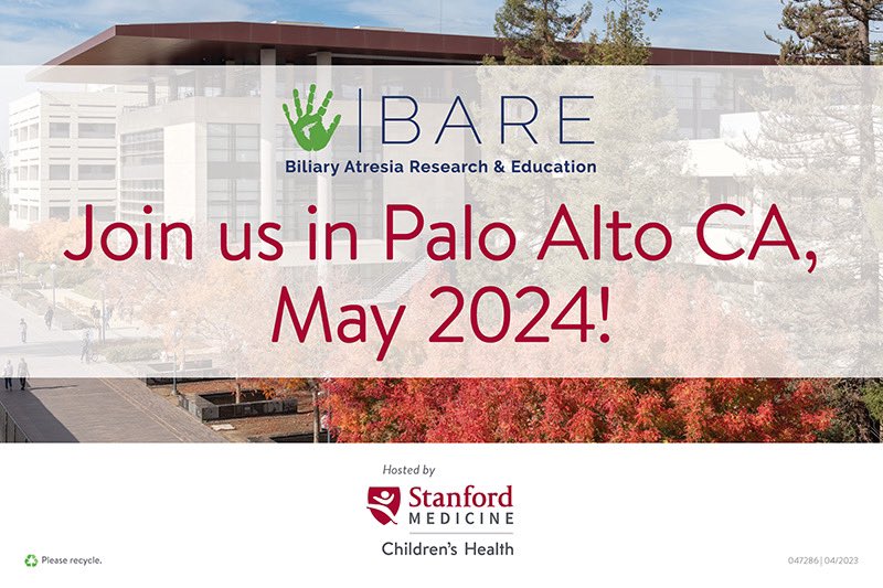 BARE (@bareinc_org) on Twitter photo Having BARE Symposium FOMO? We have a secret….
We’re doing it again next year at <a href="/StanfordChild/">Stanford Children's</a>! Give us a follow so you have plenty of time to plan your visit!
#biliaryatresia #education #research #CommunityEngagement Having BARE Symposium FOMO? We have a secret….
We’re doing it again next year at <a href="/StanfordChild/">Stanford Children's</a>! Give us a follow so you have plenty of time to plan your visit!
#biliaryatresia #education #research #CommunityEngagement