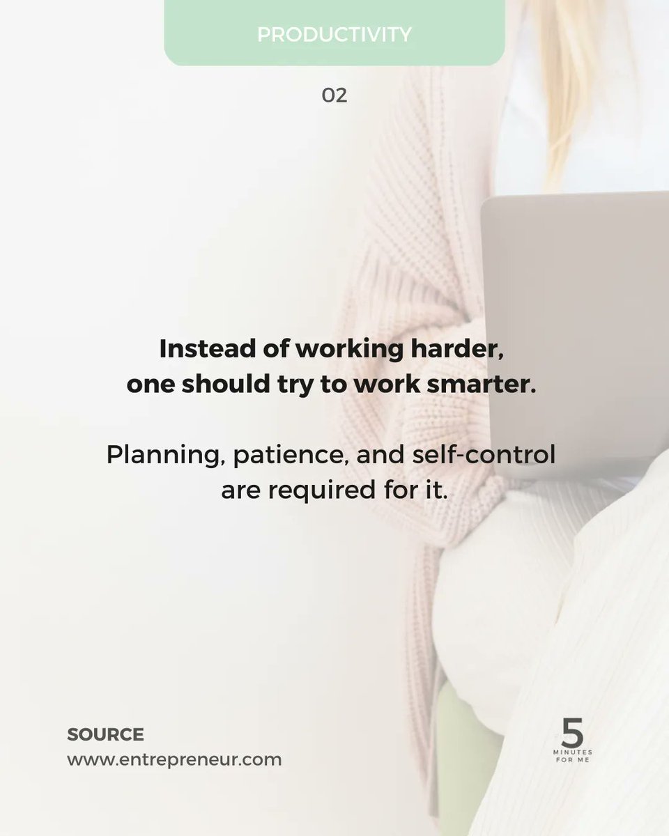 5_minutesforme's tweet photo. Stop working harder, start working smarter! 💡💪 https://t.co/O92kAds0PP