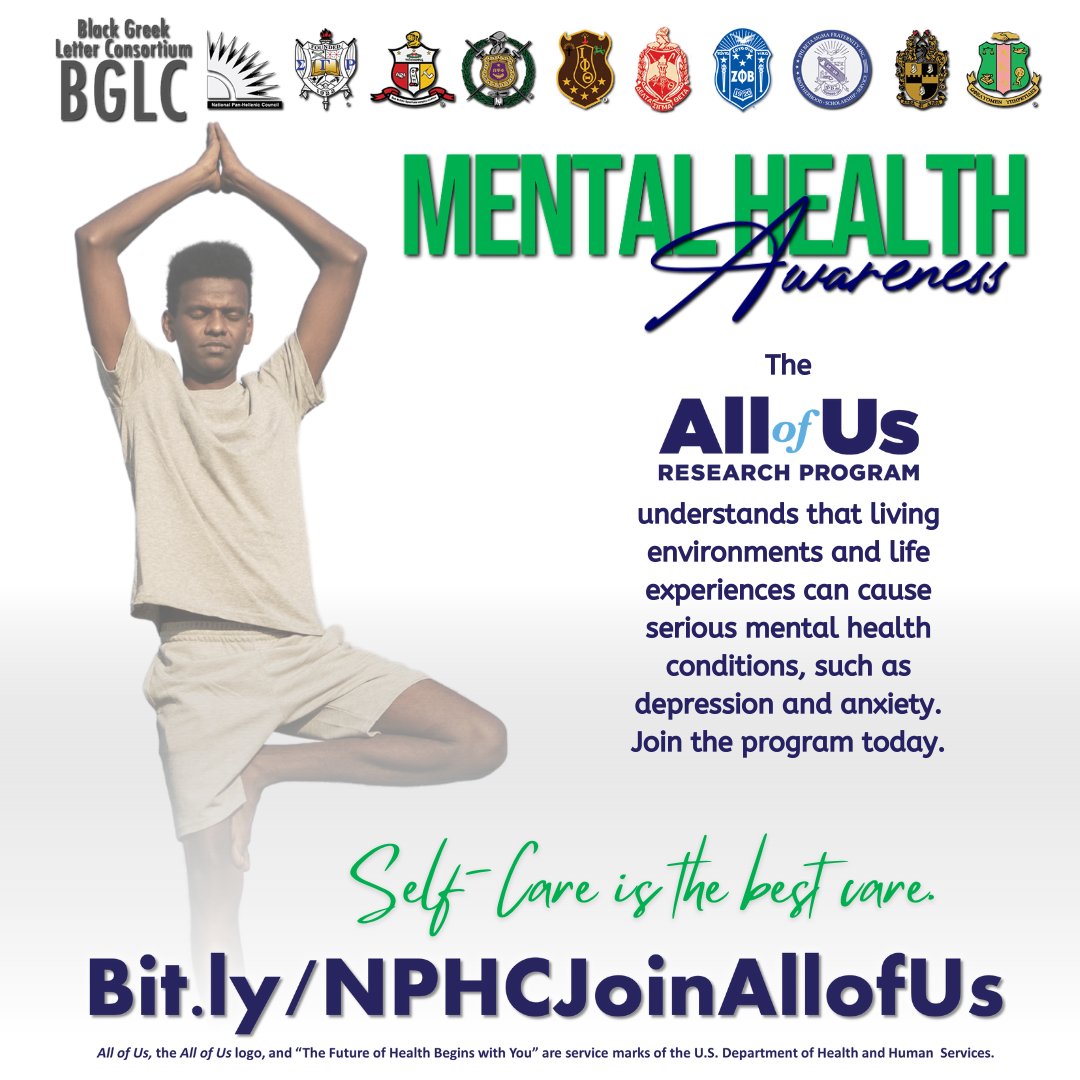 Alpha Kappa Alpha is excited to help spread the message about precision medicine and the All of Us Research Program to our community @ bit.ly/NPHCJoinAllofUs #joinallofus #bglc #AKA1908 #medicalresearch #blackmentalhealth #mentalhealthawareness