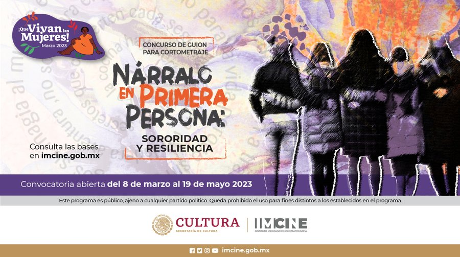 imcine's tweet photo. 🟣Continúa abierta la convocatoria de Nárralo en primera persona.

Concurso de guiones para cortos, en el que queremos que nos cuenten historias que lleven como tema la sororidad y la resiliencia.

Consulta las bases 👁️https://t.co/50WzORvczB https://t.co/2obudp7LgV