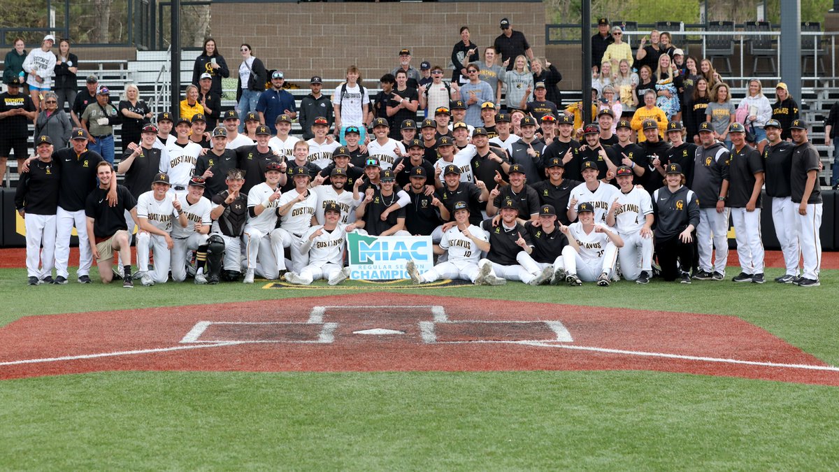 .<a href="/GustieBaseball/">Gustavus Baseball</a> clinched the MIAC regular season championship and No. 1 seed in the playoffs with a split against St. Olaf 

Recap: athletics.blog.gustavus.edu/2023/05/07/bas…

#GoGusties | #d3baseball