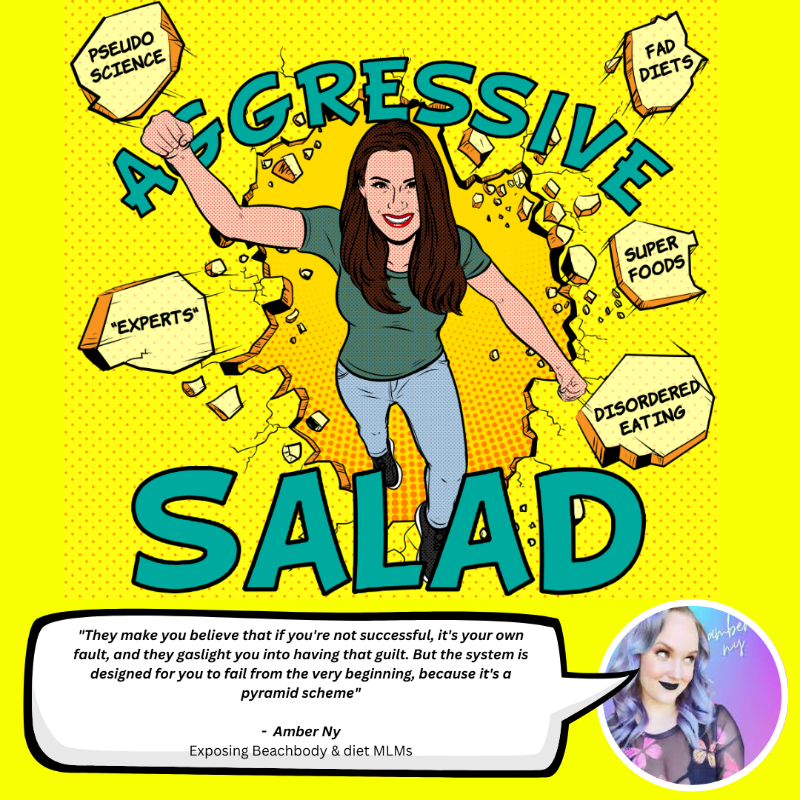 New Aggressive Salad podcast ep! Joined by former Beachbody coach and now anti-MLM educator, Amber Ny. We expose Beachbody and diet MLMs. It’s juicy. Please leave a review on Spotify or Apple podcasts.🥰 #aggressivesalad #podcast