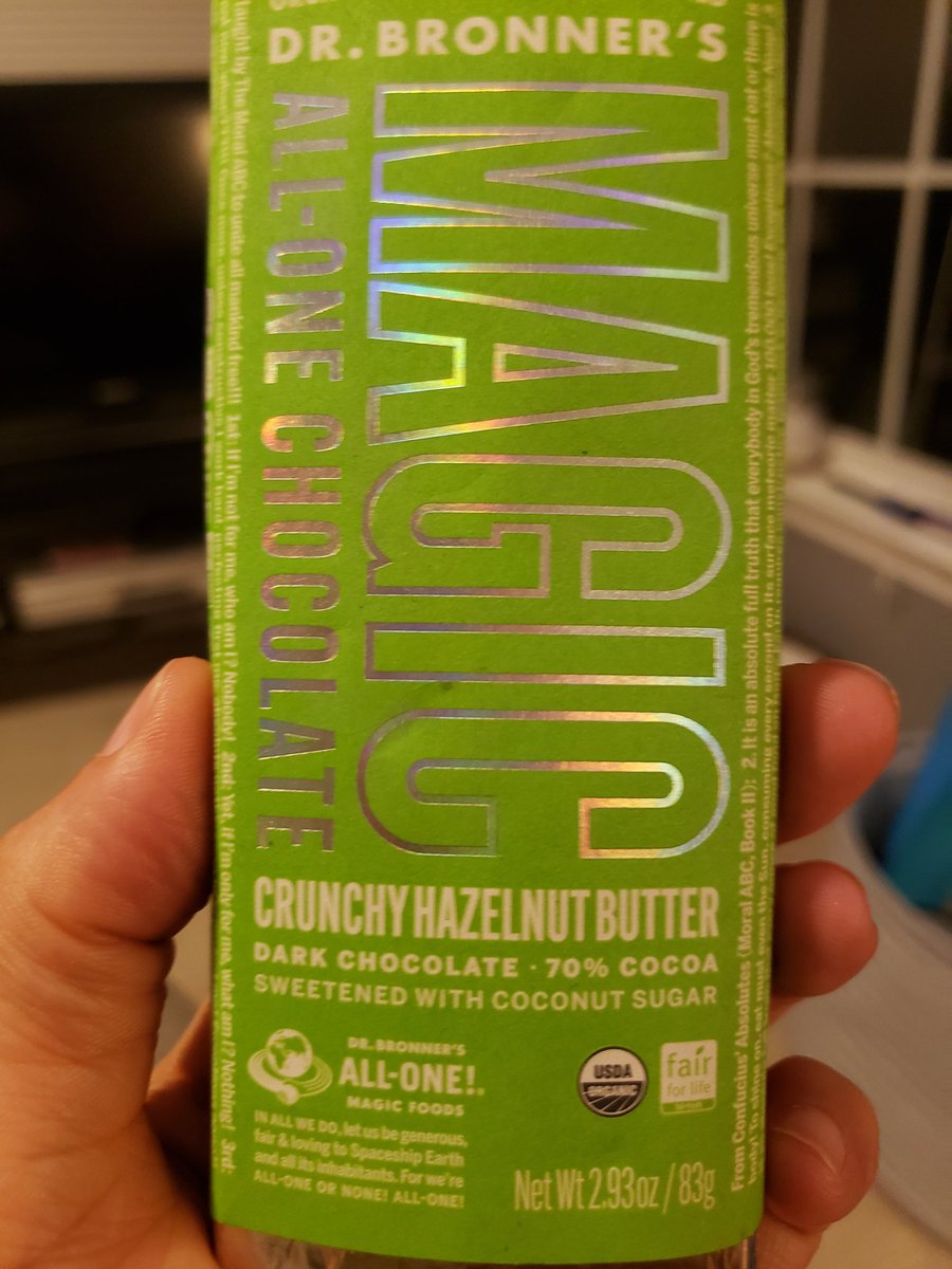 xgoddess's tweet photo. Who knew @DrBronner made chocolate bars? It was included in the cheese board at Binge Bar and when I inquired about the chocolate, the lovely owner brought us each a bar to take home ❤️ We will definitely visit again #BingeBar #mocktails https://t.co/vLAYSVZtd0