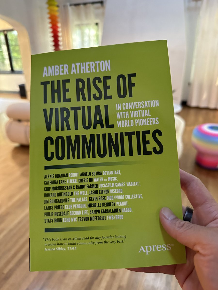 Super excited to be in SF this Thursday to celebrate my partner <a href="/AmberAtherton/">ꕥ Amber Atherton</a> and the launch of her new book, The Rise of Virtual Communities. Such a timely and important topic to look back on and to study early pioneers in this space. Building strong online communities will be