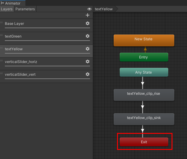 HeadcaseGames's tweet photo. Note to self of about an hour and a half ago, turns out the "exit" node in #unity's #mecanim actually has some critical use after all. I always ignored it for many years, but now when jumping between anim layers I see that exiting properly prevents erratic things from occurring. https://t.co/cXfeQLpCGS