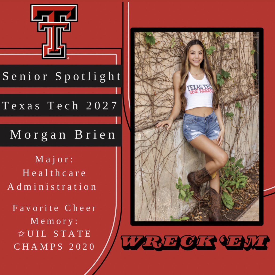 sccheerbooster's tweet photo. Our 2nd Senior Sunday spotlight goes out to our 4 yr veteran, Morgan Brien! As Morgan looks forward to her bright future ahead, she wants her parents to know she could not have done it without their encouragement &amp; support. 3 more weeks until graduation 🎓! Congrats Morgan!! https://t.co/XRNaIf6EsC