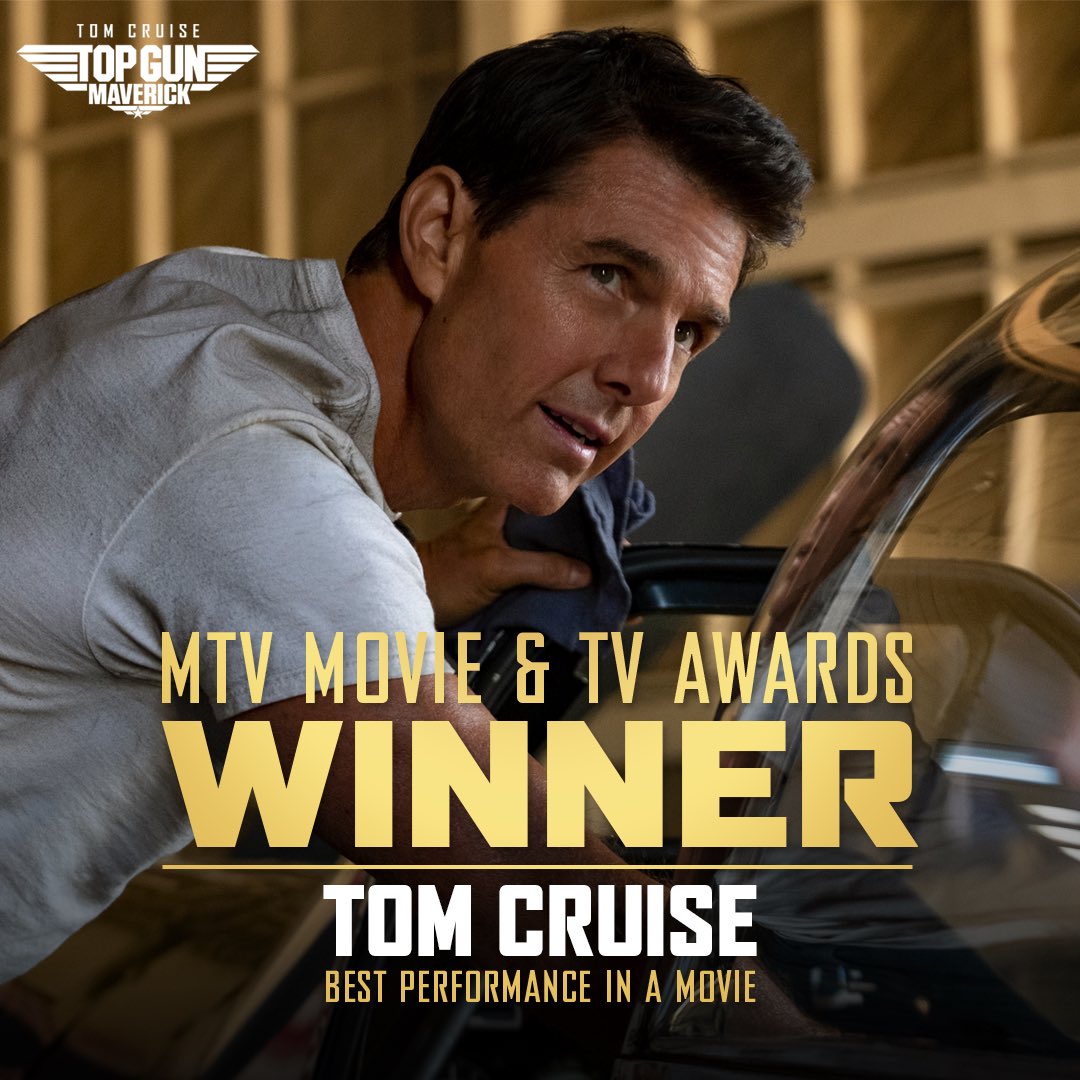 It's not the plane, it's the pilot. Congratulations to Tom Cruise for winning Best Performance in a Movie at the #MTVAwards. #TopGun: Maverick