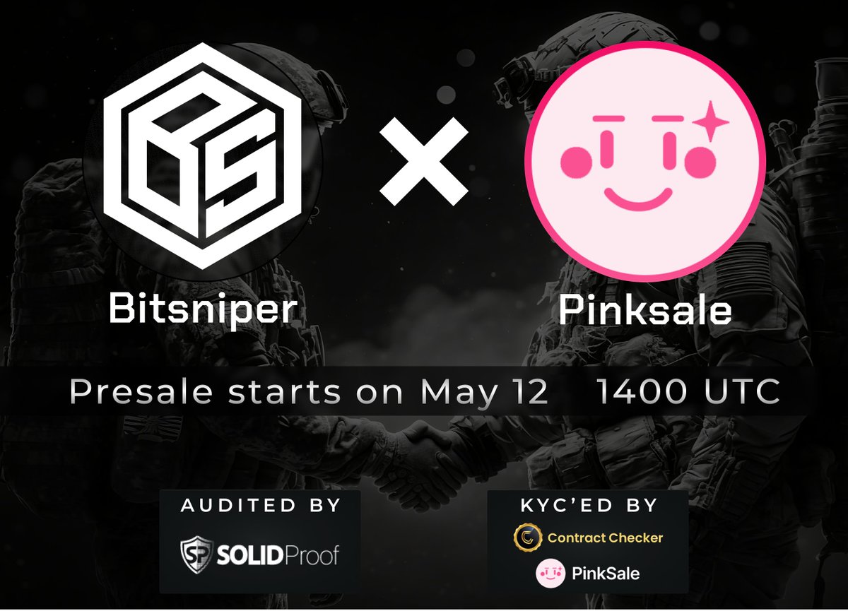 Looking for a good investment? Check out our brand new website bitsniper.io
and our brand new Gitbook bitsniper-io.gitbook.io/bitsniper
Pinksale Presale start May 12 14:00UTC
pinksale.finance/launchpad/0xa7…
Don't miss out, it may be your last opportunity