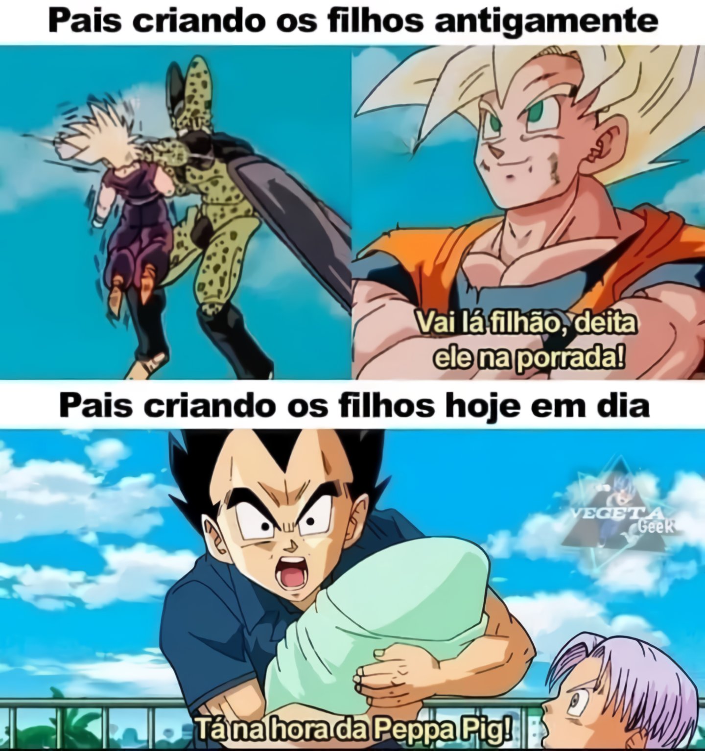 Kami Sama Explorer 👹👒 on X: Por isso que Vegeta é melhor pai que Goku.   / X