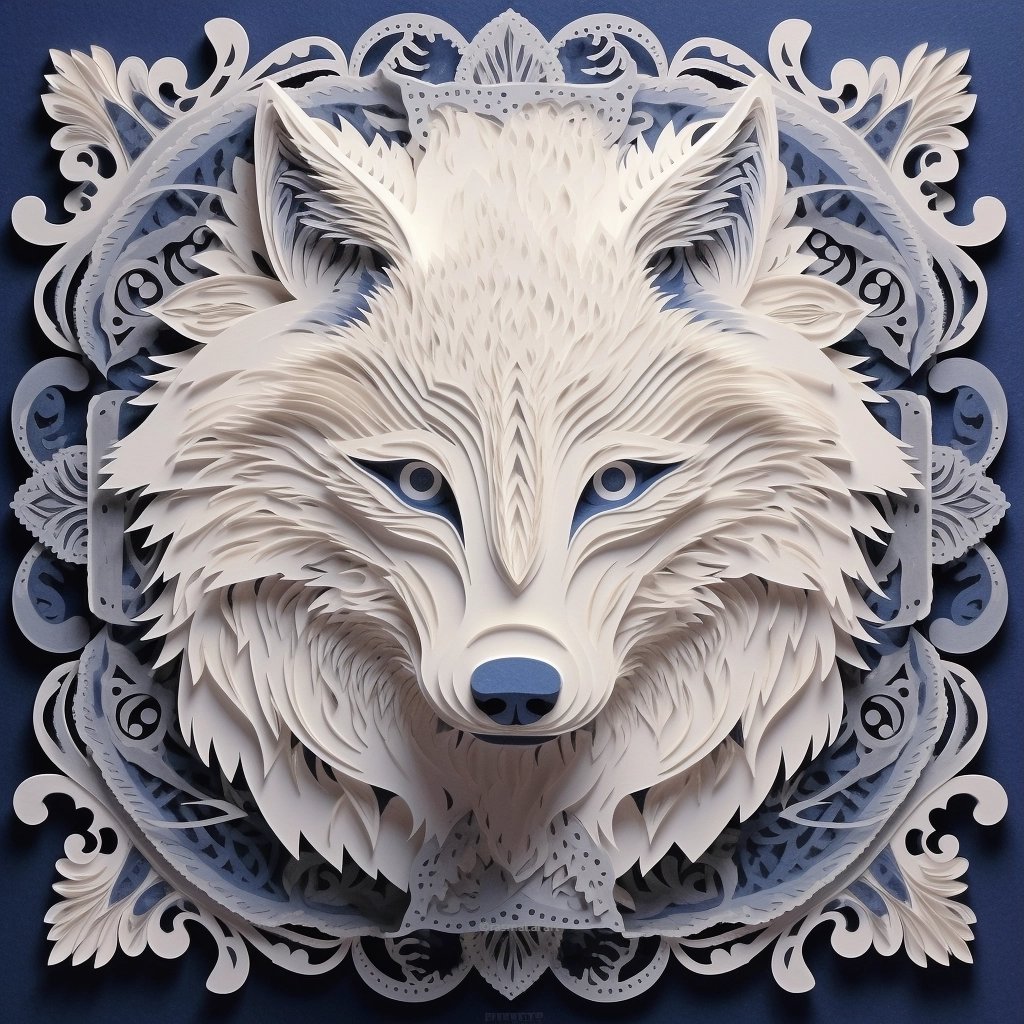 RasmalAiArt's tweet photo. Decorative Wolf, layered paper

#midjourneyv51 https://t.co/m6UD44C6Wo
