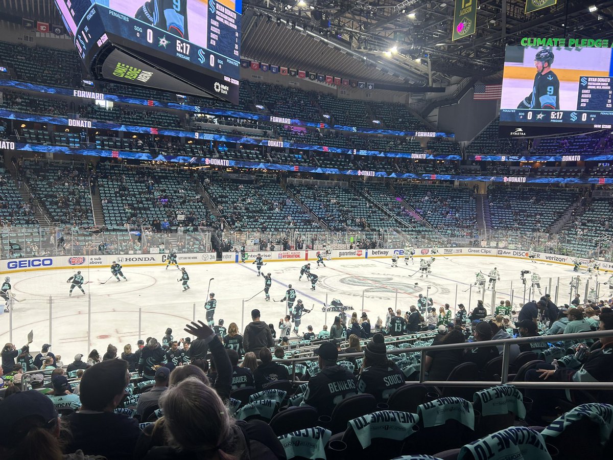 I’m a little bit away from #SharksTerritory, but I’m excited to be at my first @nhl playoff game! @SeattleKraken @SanJoseSharks @DallasStars