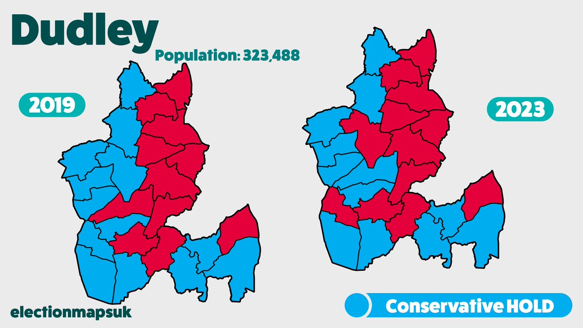 Election Maps UK on Twitter "Dudley Result LE2023 LAB 13 (+1) CON