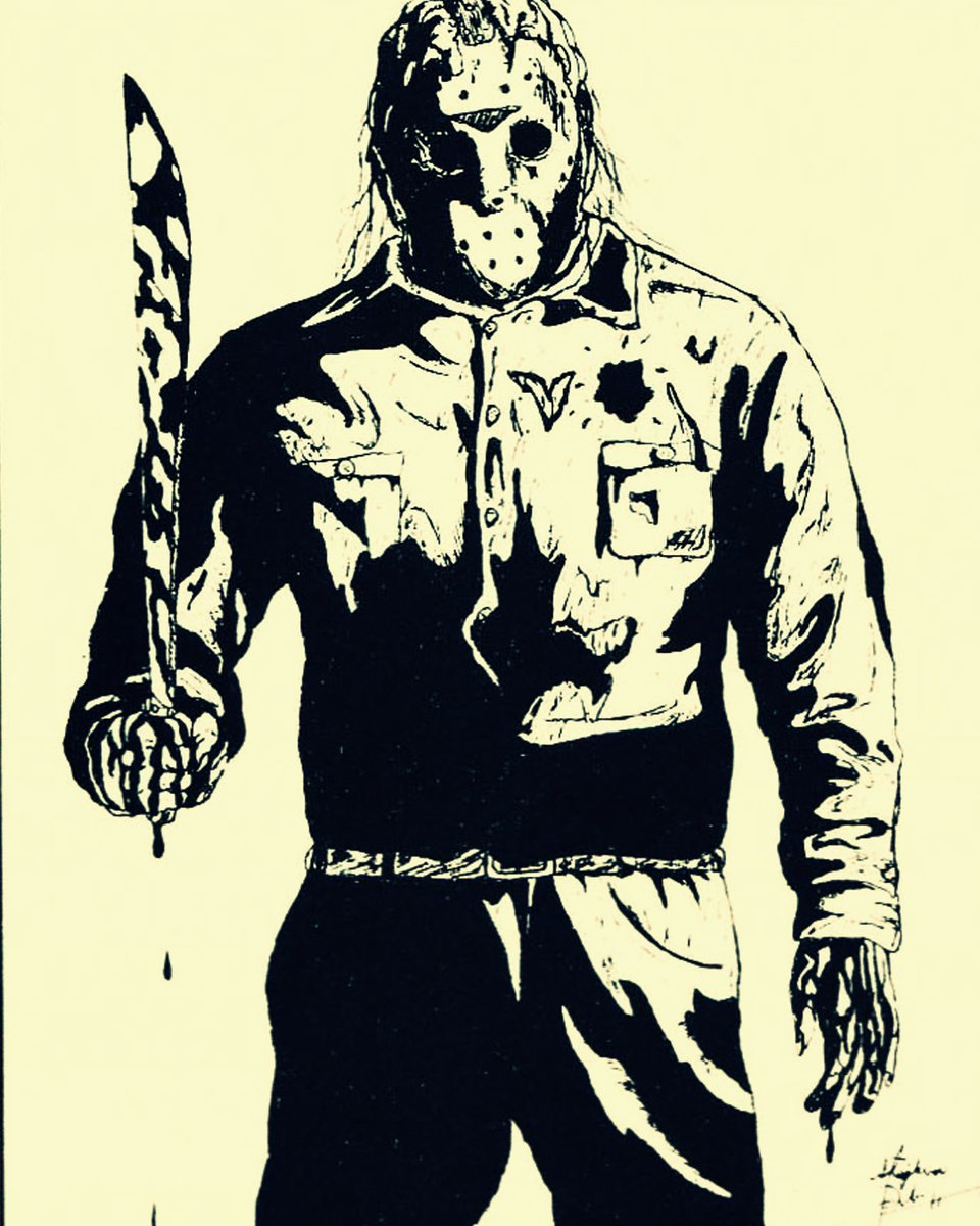 Jason Voorhees fan art by Stephane Dube, found in <a href="/FANGORIA/">FANGORIA</a> issue 129 (1993).