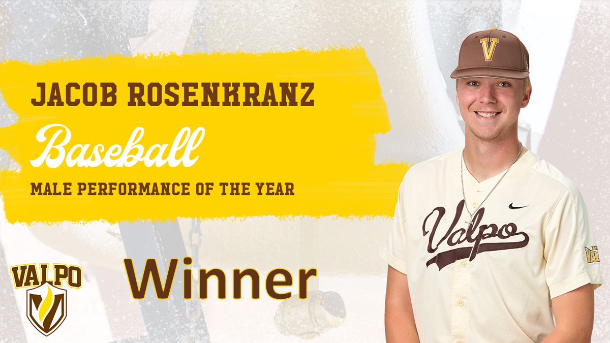 🏅 MALE PERFORMANCE OF THE YEAR 🏅

Jacob Rosenkranz <a href="/BigTex612/">Jacob Rosenkranz</a> outdueled an All-American and helped <a href="/ValpoBaseball/">Valpo Baseball</a> knock off nationally-ranked Southern Miss! #GoValpo