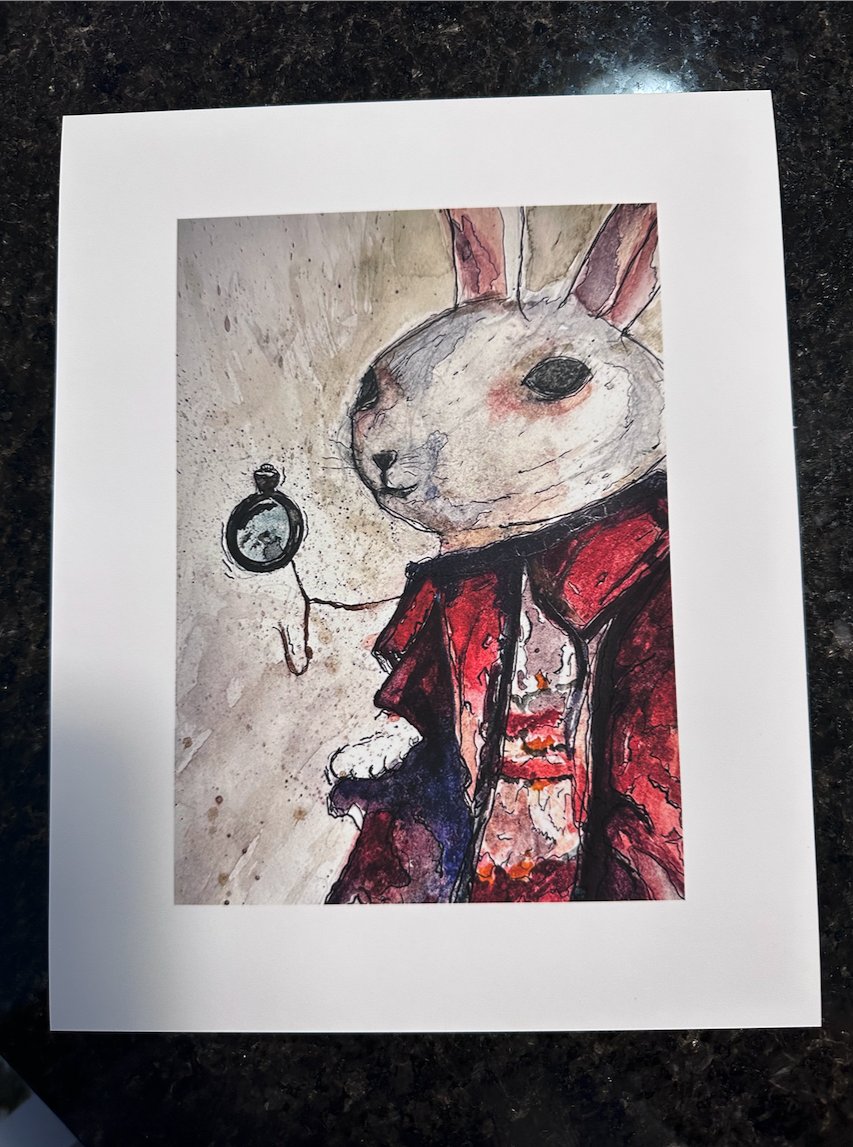 secondrealm's tweet photo. here's a close up of the White Rabbit print 🤌🏼💋

#followtherabbit 🕳️🐰 https://t.co/e20Qk5DsqD
