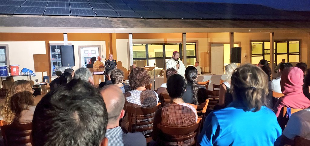 AnotherGulf_'s tweet photo. Vigil is happening right now at Ozanam Center in Brownsville, TX, for the 7 people murdered this morning. Border Workers United is hosting another vigil here tomorrow at 10:00 AM 

The website for info about donations is https://t.co/GU3CGBMwXm https://t.co/LB4ZcnK7uO