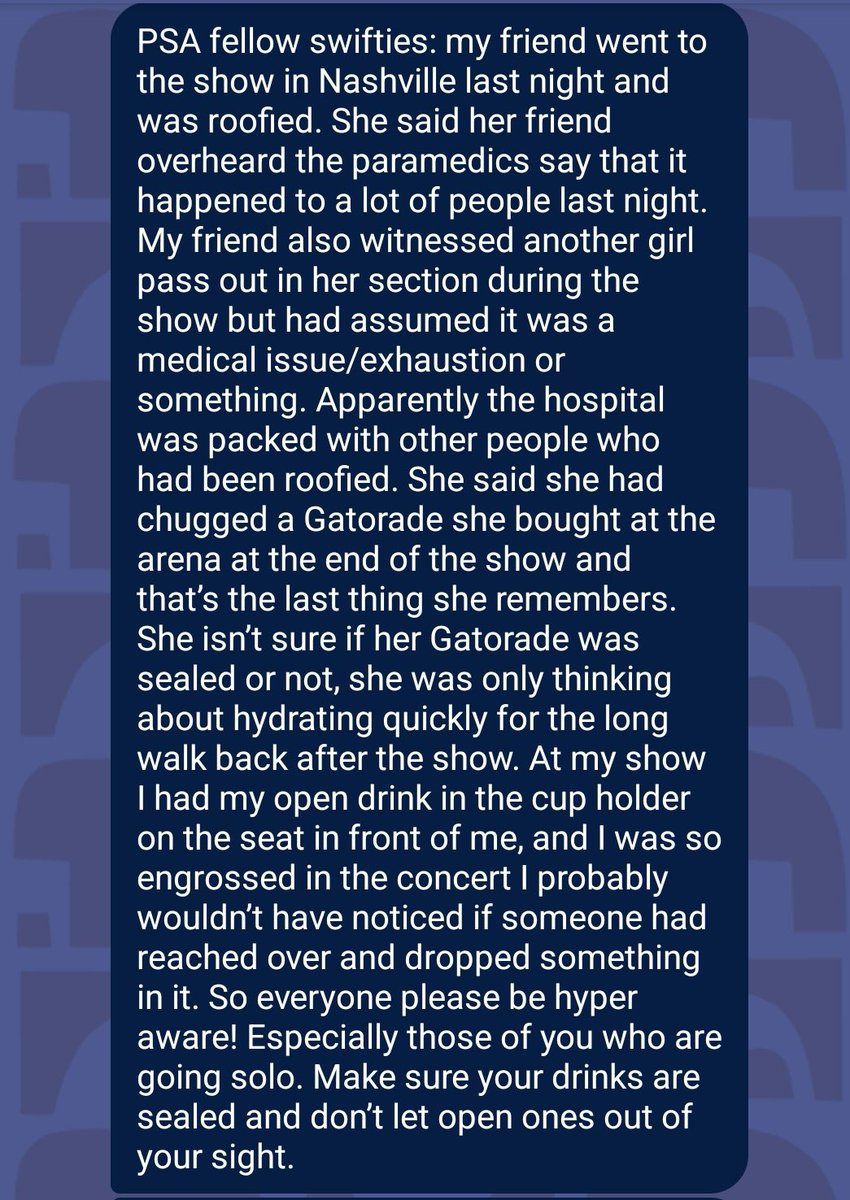 Also I want to make a statement… Please Please Please watch your drinks when you buy them make sure that they are sealed and never ever leave a drink unattended. Apparently people were being drugged last night at the show and passing out not remembering anything
