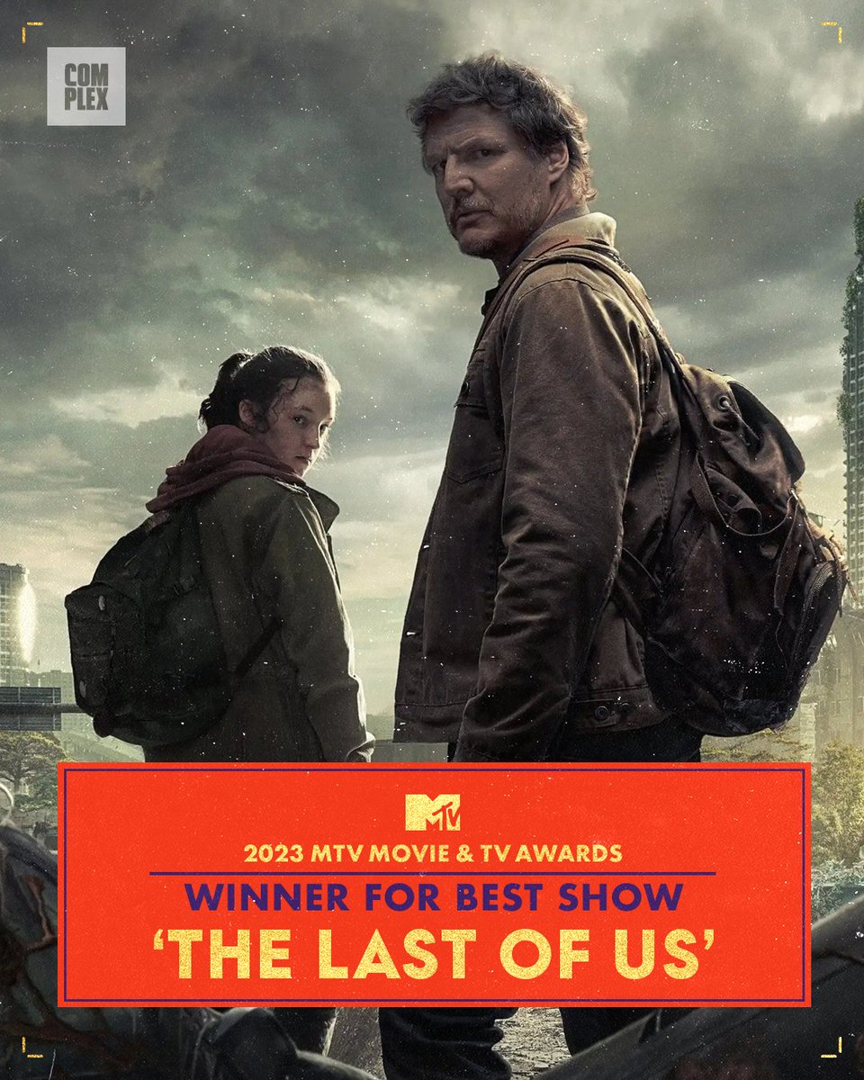 ComplexPop's tweet photo. ‘THE LAST OF US’ wins Best Show at the 2023 #MTVAwards 📺🍿 https://t.co/osoC7hirp3