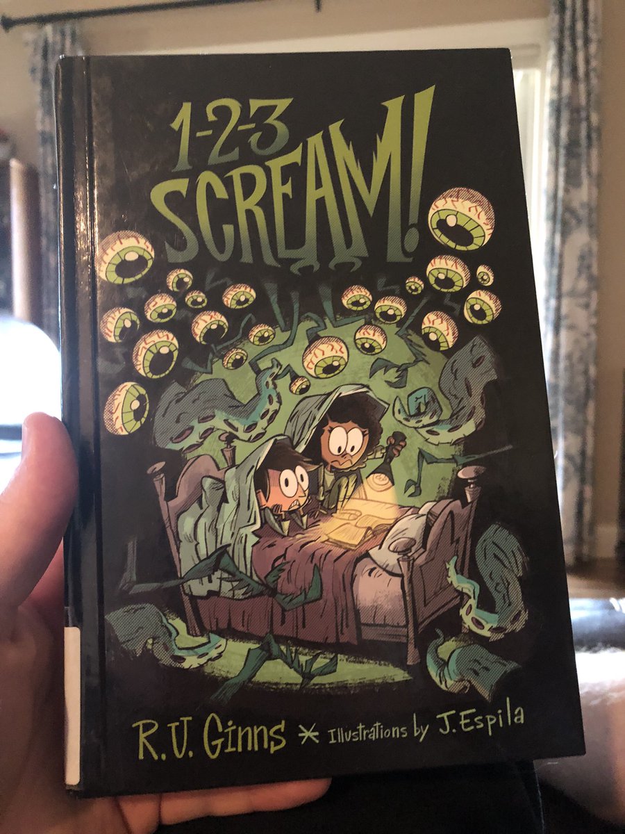 meatheadreader's tweet photo. My littlest little and I read this for our #WoltjerFamilyBookClub. Both hilarious &amp; disturbing, we eagerly seek other stories by @rginns. #mgspooky #kidlit #yalit #horror cc: @randomhousekids https://t.co/BbvGzj1qUU