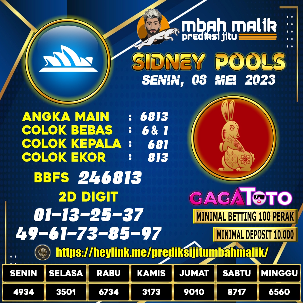 prediksimalik's tweet photo. 🇦🇺PREDIKSI JITU MBAH MALIK SYDNEY POOLS🇦🇺
💫Senin, 08-05-23💫
UPS bosku! Semoga Lurus! Salam JP!
💎Link #prediksijitumbahmalik : https://t.co/MvhXTSvpy5
#prediksijitumbahmalik #mbahmalik #prediksitogel #gagatoto #prediksijitu #prediksitogelsdy #prediksisdy #togelonline https://t.co/Kv5HEvT49O