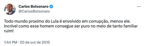 esperleon's tweet photo. @AndreJanonesAdv Toda vez que aparece o tenente-coronel Mauro Cid no noticiário, eu só lembro desse tiro que saiu pela culatra do Carluxo... #premonitorio https://t.co/ribuSTbUJe