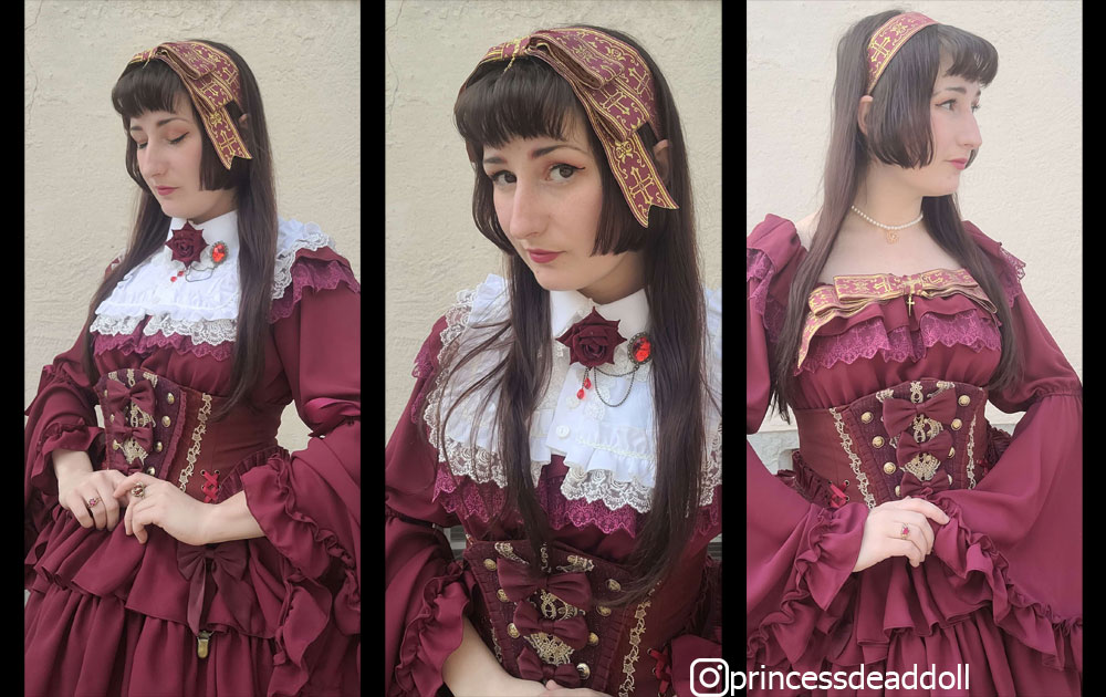 DreamCathedral's tweet photo. Using ribbon manufactured for Bible bookmarks, I created something cute.

https://t.co/ihMJgwYaKK

Many thanks to my model for showcasing one! https://t.co/tUvPQiBiqc

#egl #gothiclolita #handmade #red #blue #ivory #gold #headband #glitter #Bible #historicalfashion https://t.co/oGXFKIDYs0