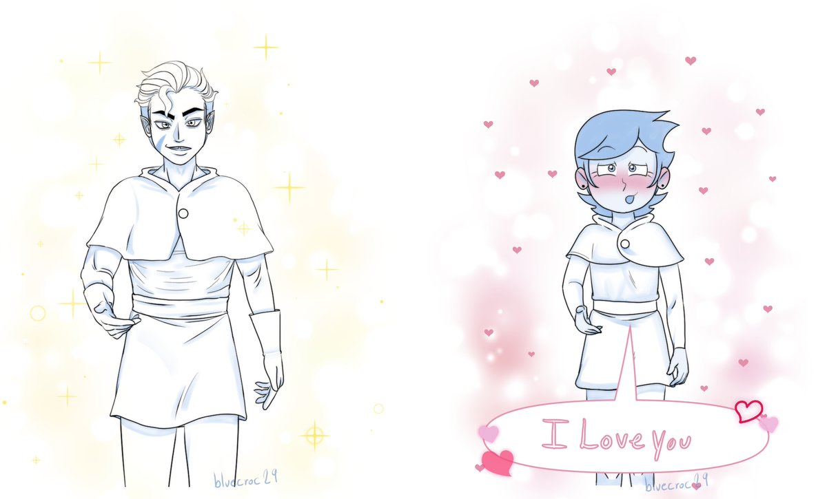 bluecroc29's tweet image. In an AU where Hunter is that "Hot yet vulnerable upperclassman" at Hexside. Lovestruck, Luz misspoke as they introduce themselves. 

#Lunter #Huntceda #TheOwlHouse #toh #goldenlight #hunterxluz #luzxhunter