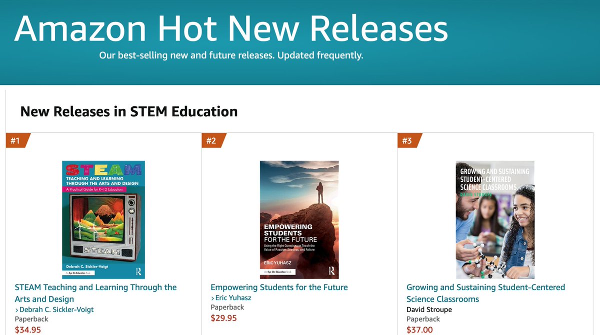 Debrah Sickler-Voigt, PhD (@arteducationus) on Twitter photo Wow! 😀 It's super exciting to see my new #STEAM #book identified by <a href="/amazon/">Amazon</a> as the #1 HOT NEW RELEASE for #STEM! Yay! Thanks to all who participated in its development! <a href="/RoutledgeEd/">Routledge Education Books</a> <a href="/routledgebooks/">Routledge Books</a> <a href="/juliadolinger/">Julia Dolinger</a> <a href="/MTSU/">Middle Tennessee State University</a> Wow! 😀 It's super exciting to see my new #STEAM #book identified by <a href="/amazon/">Amazon</a> as the #1 HOT NEW RELEASE for #STEM! Yay! Thanks to all who participated in its development! <a href="/RoutledgeEd/">Routledge Education Books</a> <a href="/routledgebooks/">Routledge Books</a> <a href="/juliadolinger/">Julia Dolinger</a> <a href="/MTSU/">Middle Tennessee State University</a>
