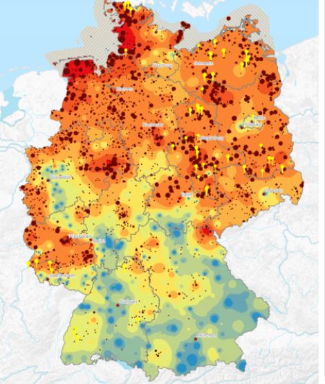 JunkScience's tweet photo. Study :
Germany's 30,000 wind turbines are drying out the soil.
Left image: Wind farm location.
Right image: Soil dryness at different depths.
https://t.co/X6jjQrjvRt https://t.co/jjmtakjbZ1