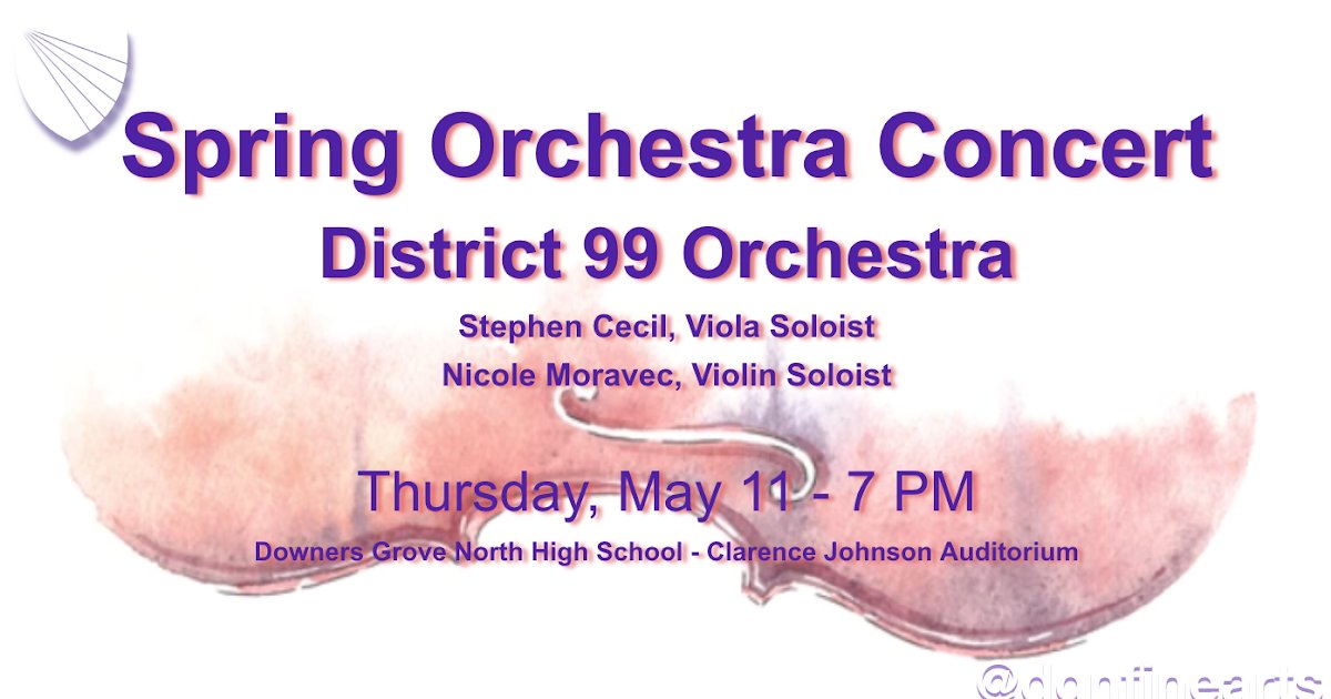 D99 Orchestra Concert Thursday Night!: Please join the musicians of the District 99 Orchestra on Thursday, May 11, 2023 for the 2023 District 99 Spring Orchestra Concert! This concert will also feature Senior Concerto… @DGNFineArts #99Learns #WeAreDGN dlvr.it/Snh9bP