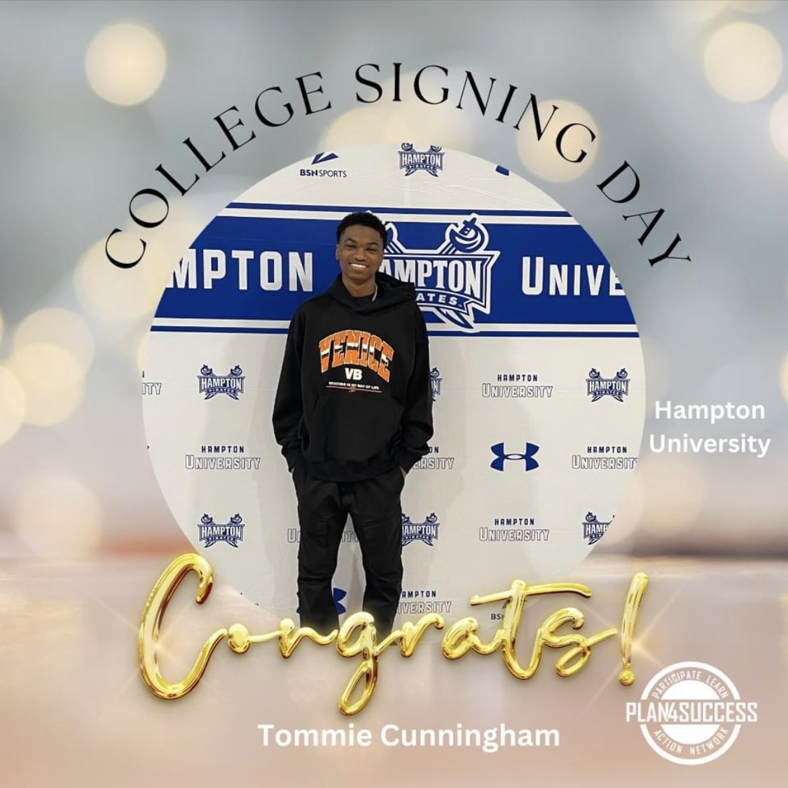 PLAN4Success's tweet photo. Congrats TJ and Hampton University!  PLAN4SUCCESS is cheering for you!
👏🏽👏🏽👏🏽 https://t.co/J9aYWLBklS