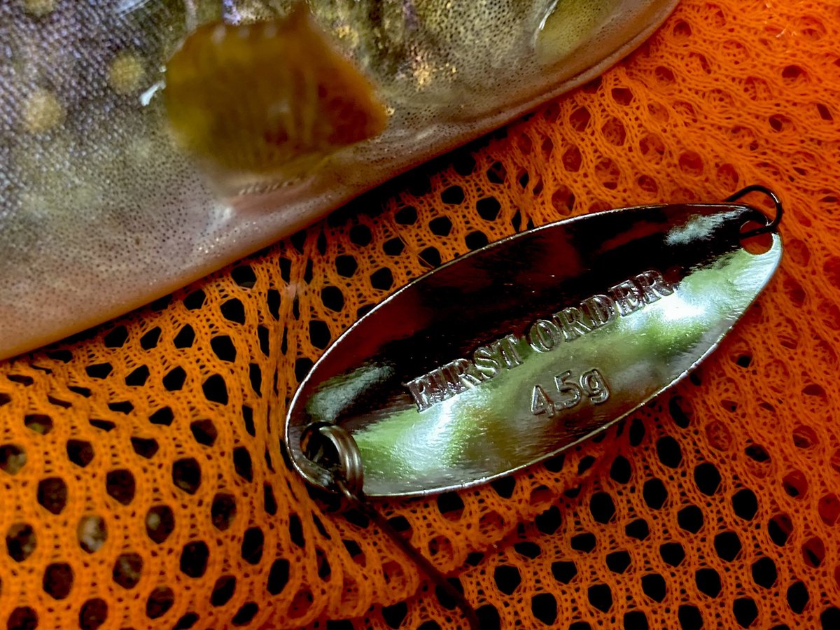 sagaminotsurisi's tweet image. 丹沢源流域の流れに押され深い釜底に届かないミノーから不慣れなスプーンで狙う、YARIE first order4.5gを滝の白泡側の反転流に着水、ボトムまでフリーフォールさせ送り込んみシェイクさせヒットした。薄暗いエリアでは赤金のYARIE access50が活躍。
#YARIE #ヤリエ #fastorder #YARIEアクセス50