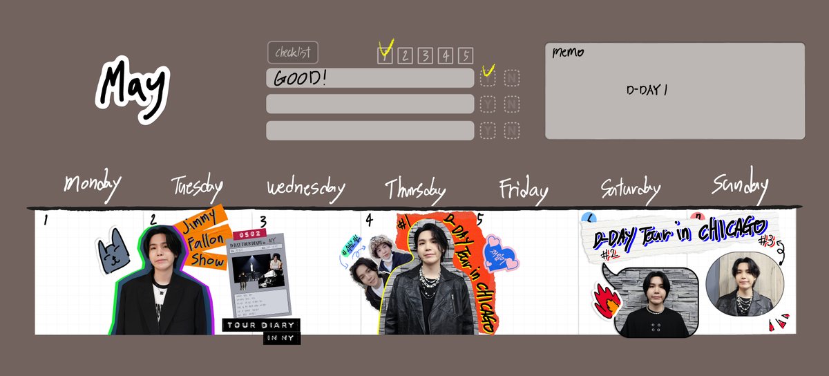 SUGA I Agust D 애옹주간달력 (D-DAY Calendar) #SUGA #슈가 #AgustD #D_DAY #애옹주간달력 #D_DAY_Calendar