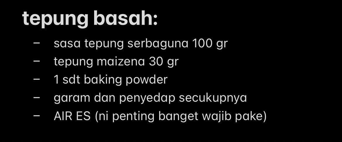 insecuristy's tweet photo. pas mau masak tinggal bikin tepung basah, celupin ayam yg udah dimarinasi ke tepung basah, terus goreng.

buat tepung basahnya wajib kudu pake air es + baking powder ya, biar kriuk kriuknya tahan lama dan ngga cepet gembos. kalau mau makin mantep (dan ada waktu) goreng 2 kali. https://t.co/klnxGBjknY