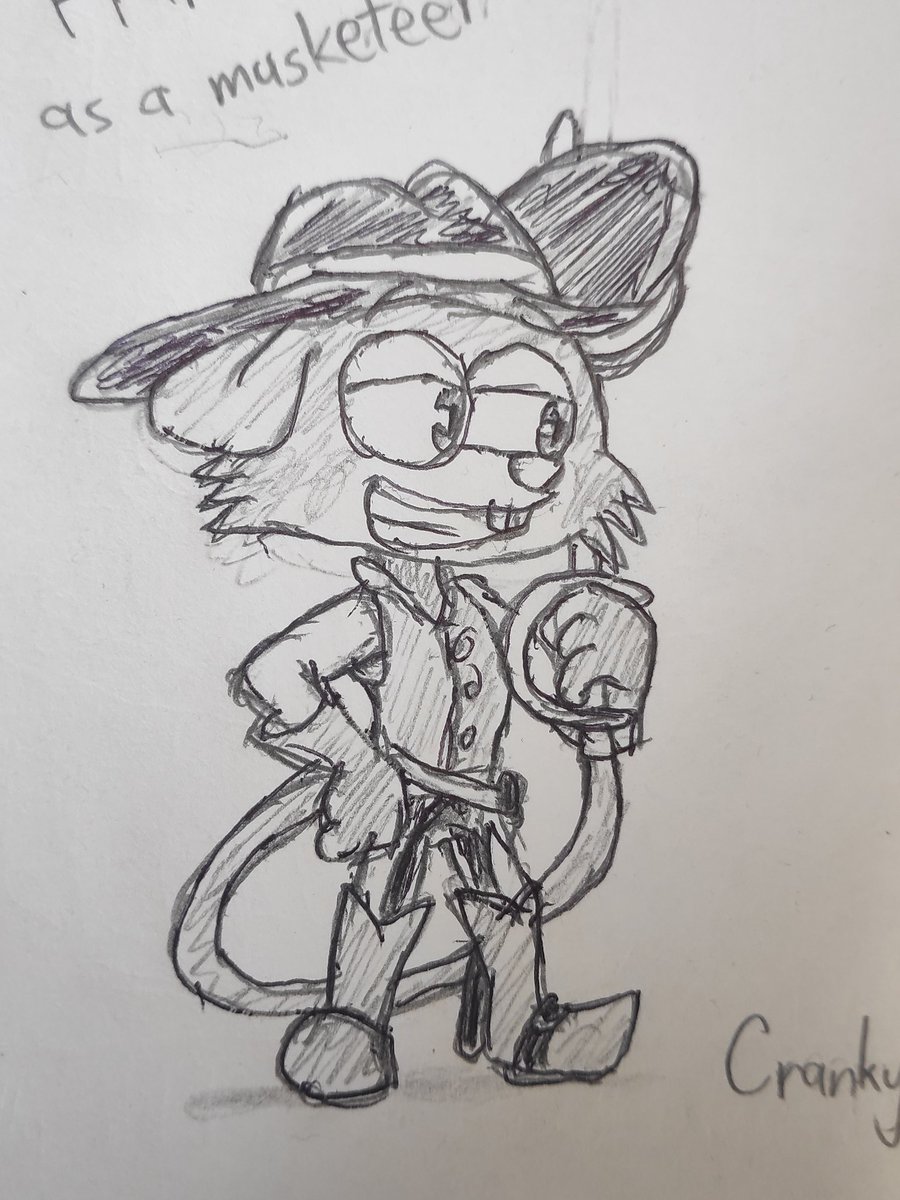 This is Frank Petit as a musketeer.
#kangaroorat #musketeer #oc #drawing #furryart