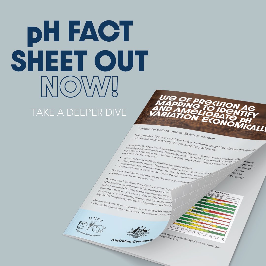 The UNFS Soils Knowledge project will be releasing a series of case studies over the coming weeks JUST IN TIME FOR SOWING! Read the first case study ‘Use of Precision Ag Mapping to Identify and Ameliorate pH Variation Economically’. Follow the link: bit.ly/3VDM9Ru