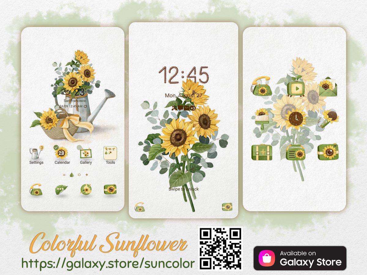 mun_studio's tweet photo. 💫 Shine and always aim for the positive, that's what Mun Studio brings to you in the latest theme. Let's start each day as brilliantly as Mun's flowers!
🌻 𝐂𝐨𝐥𝐨𝐫𝐟𝐮𝐥 𝐒𝐮𝐧𝐟𝐥𝐨𝐰𝐞𝐫 🌻
🌈Check it out at:
https://t.co/jNsciXjW2S
#munstudio #Galaxytheme #galaxystore #sun https://t.co/513L4fY2AZ