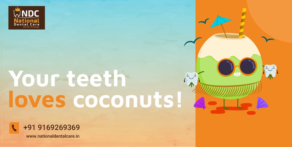 Coconuts are a natural anti-bacterial food and help reduce the risk of developing gum disease and cavities.

#cavities #sensitivity #dentaltreatments #bestdentist #hyderabad #nationaldentalcare #ndc #dentalimplants #filling #cleaning #dentist #dentistry #dental #smile #teeth