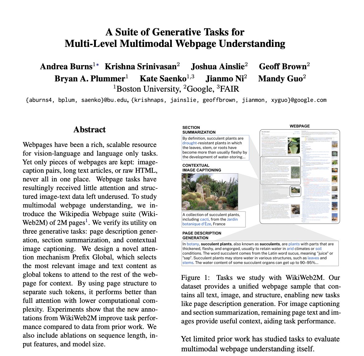 A Suite of Generative Tasks for Multi-Level Multimodal Webpage Understanding

abs: arxiv.org/abs/2305.03668 
paper page: huggingface.co/papers/2305.03…