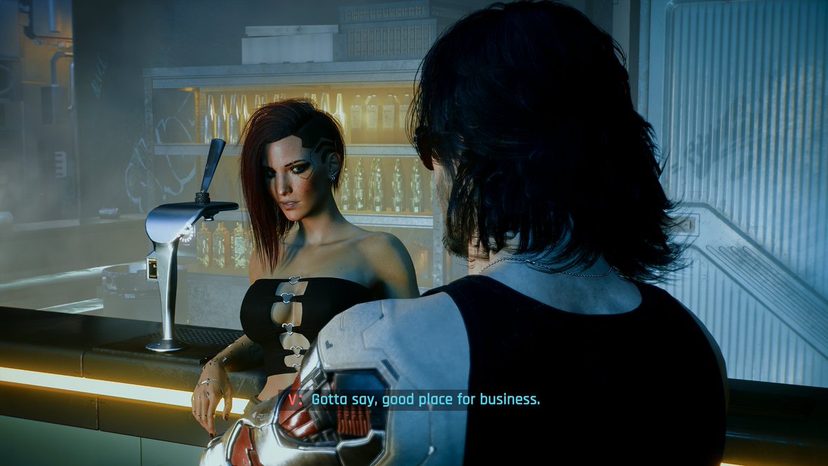 Hopaylight's tweet photo. Atlantis, Japantown.
Rogue recommended a new candidate for his troublemaking gigs, so Johnny decided to meet the petty merc in his place.
(Just some #2023AU )
#johnnysilverhand #femaleV #Silverv #cyberpunk2077 #cp2077 #VirtualPhotography #johnnyxv #Valerie https://t.co/C4eSbkejDF
