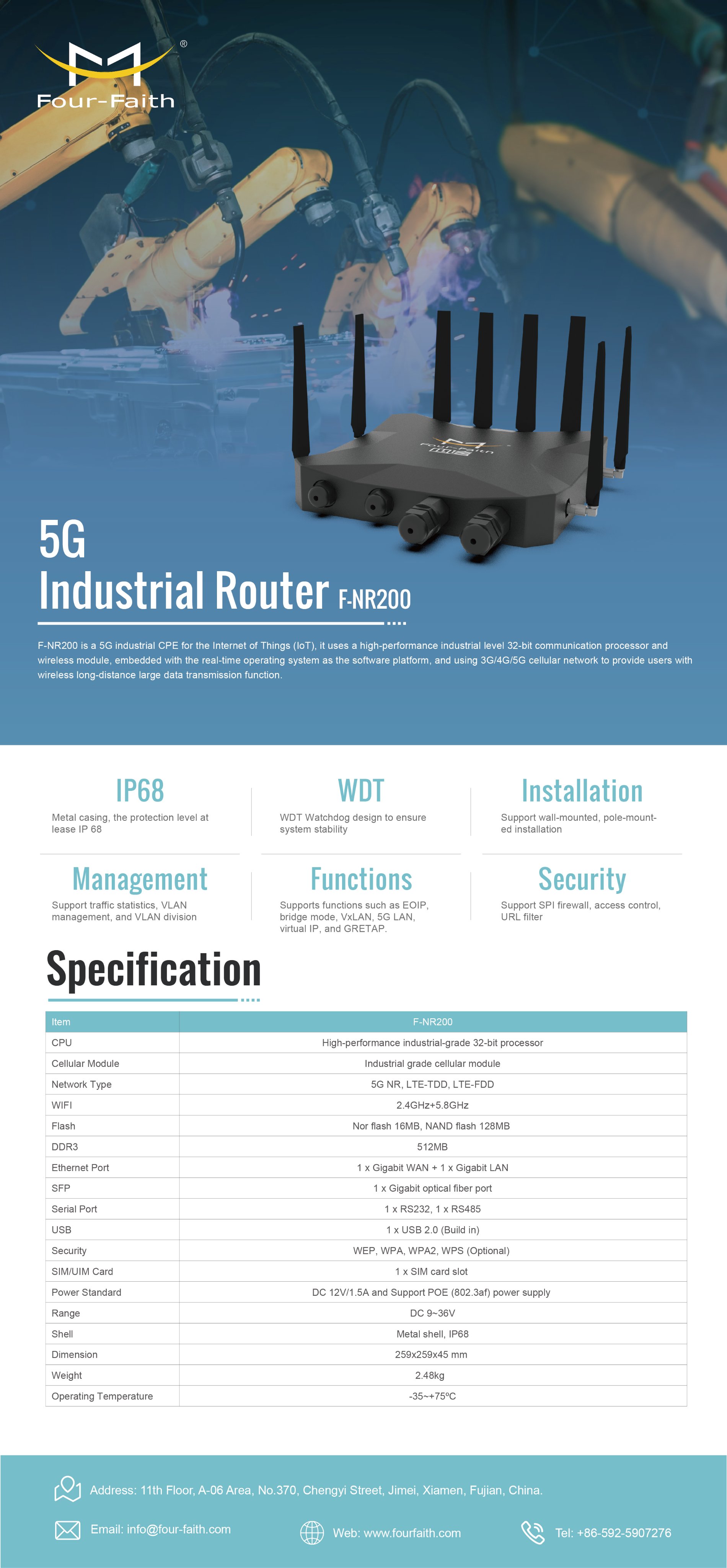 5G SIM WiFi Router F-NR120