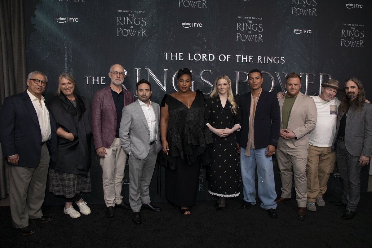 The cast and creators of #TheRingsOfPower came together at the @PrimeVideo FYC event in LA. Morfydd Clark confirmed Galadriel will wear one of the previously forged Elven rings and that additional rings will be forged in season two!