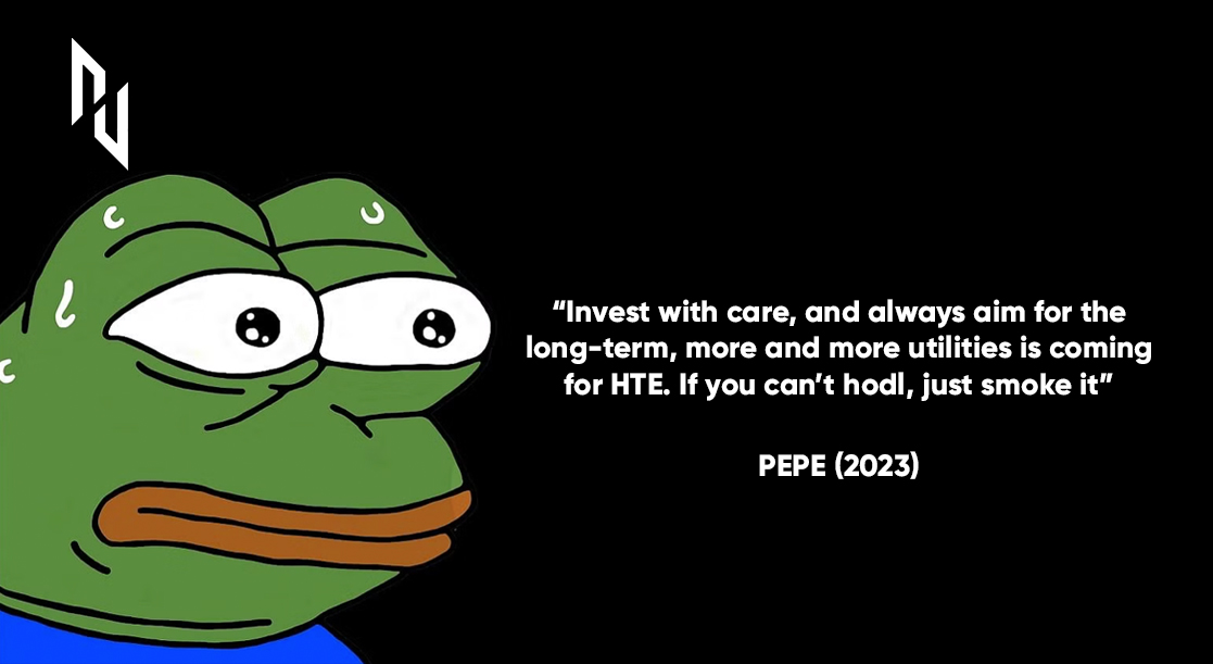 Bitcrage's tweet photo. 5 hours before $HTE listing on @MEXC_Global, suddenly $PEPE give us powerful advice! https://t.co/3kEiSuhSF6