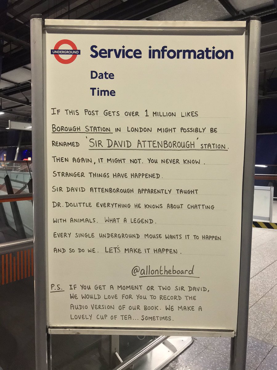 Happy 97th Birthday Sir David Attenborough. We thought we would try again to make this happen (even if it’s just for one day). #SirDavidAttenborough #DavidAttenborough #allontheboard