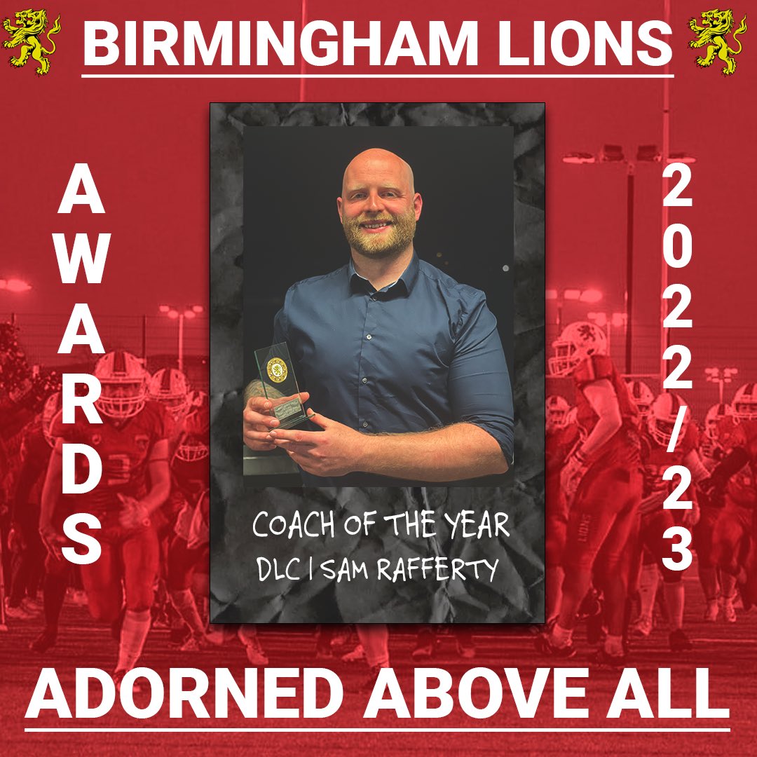 Everyone at Birmingham Lions want to say a huge thank you to our D-Line coach, and this years Coach of The Year, Sam Rafferty. Who has put in a massive effort every Tuesday and Thursday to make sure no BUCS QB has a relaxing nights sleep before or after a game.
