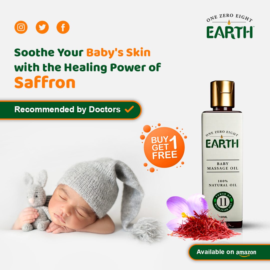 One zero eight earth natural baby massage oil Soothe Your Baby's Skin with the Healing Power of Saffron. Link in Bio☝

#saffronbenefits #saffronoil #Saffron #babymassageoil #babymassagebenefits #naturaloil #naturaloils #massageoil #BOGOSale #amazonsales #oilforbaby #amazon